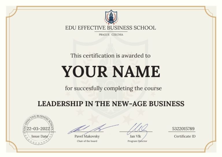 Leadership Certificate Specimen