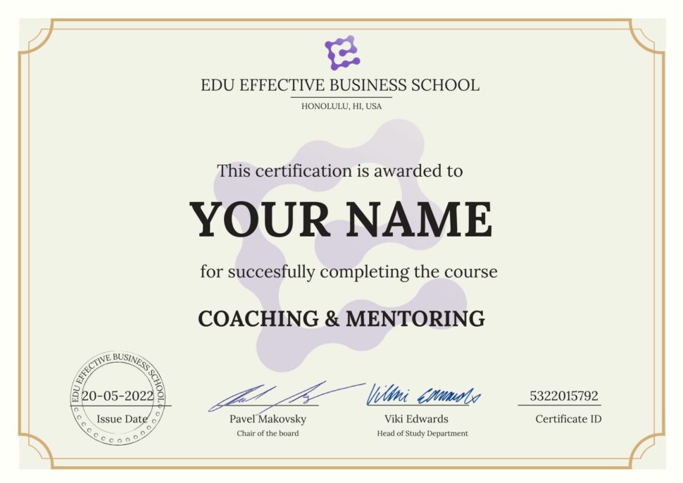 Coaching Mentoring Certificate