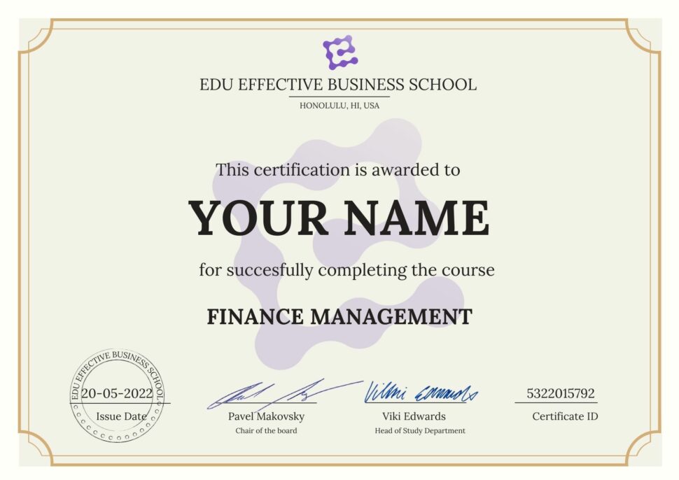 Finance Management Certificate